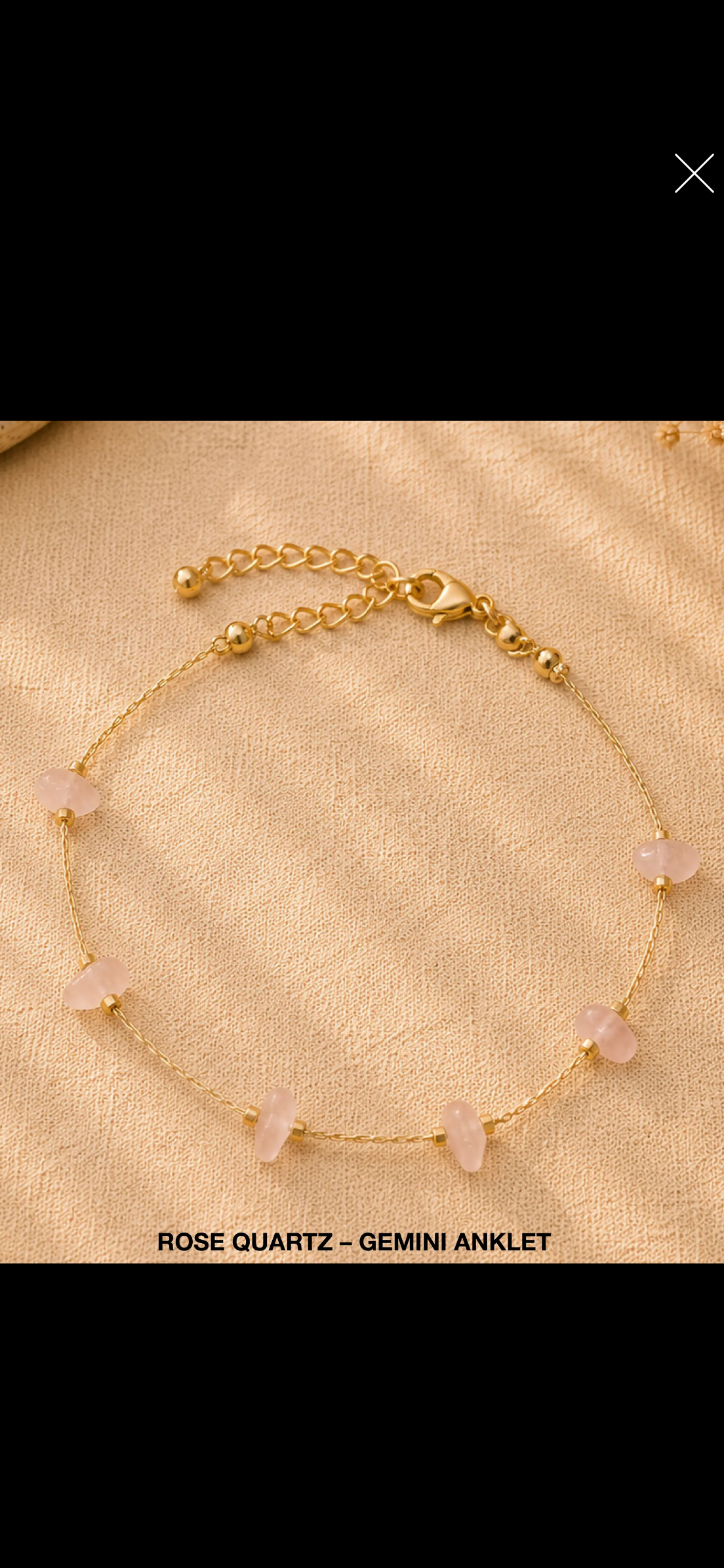 Rose Quartz Birthstone Anklet - Gemini