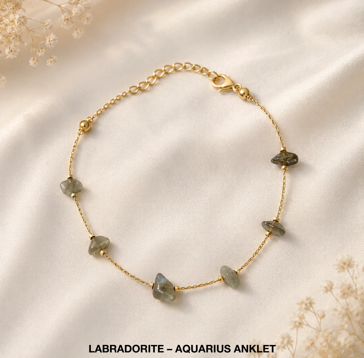 Labradorite Zodiac Anklet - Aquarius