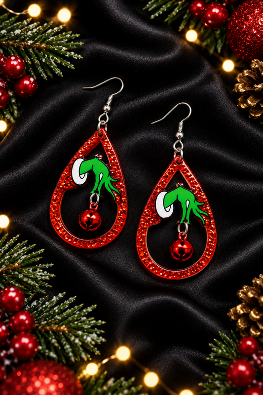 Grinch Bell Earrings