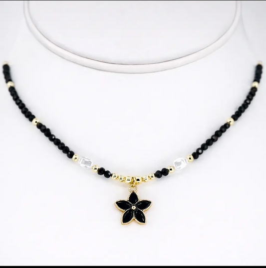 Flower Pendant Beaded necklace