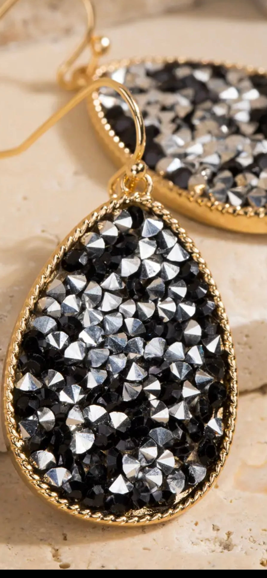 Glitter Tear Drop Earrings